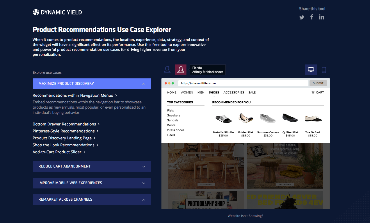 Product Recommendations Tool Nav