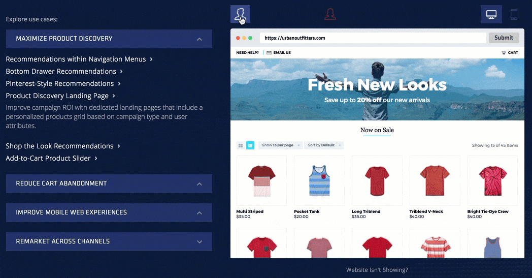 Product Recommendations Tool Layout