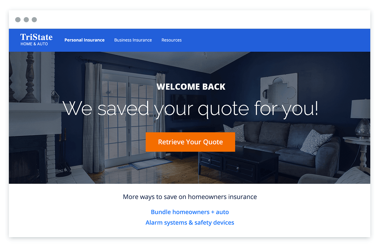 Bring users back to context after abandonment