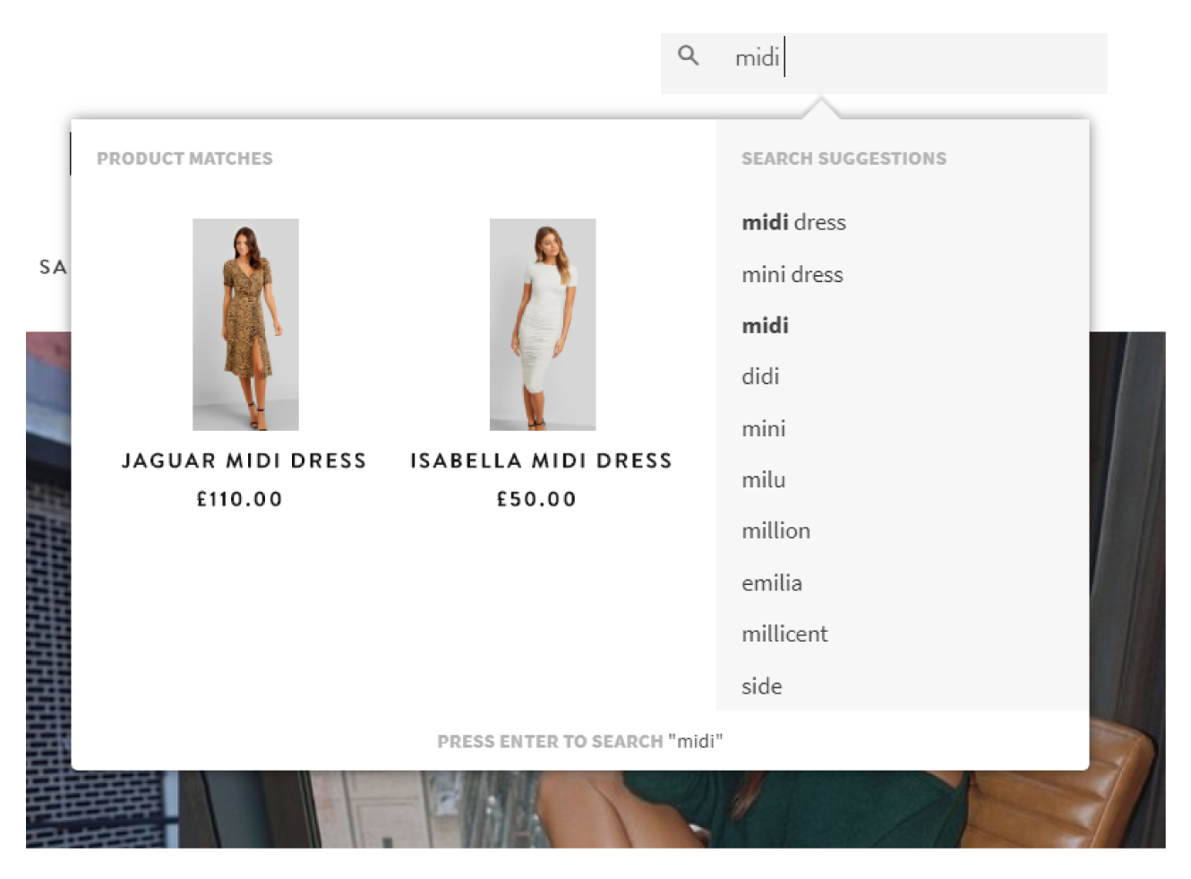 Autocomplete search functionality with images