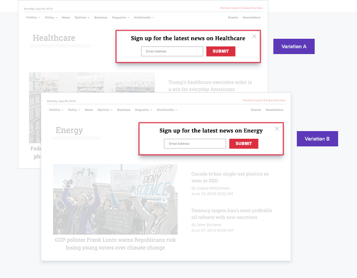 Personalización de los mensajes para motivar a la audiencia a suscribirse a las newsletters
