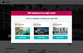 Overlays de recomendaciones personalizadas de viaje para usuarios con intención de salida