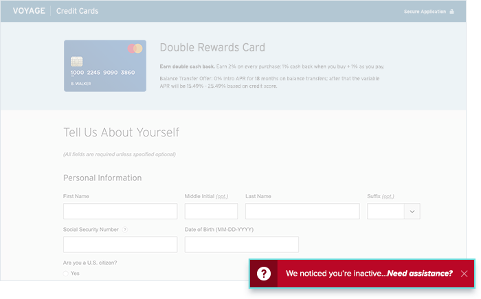Surfacing idleness-triggered reminder notifications on form completion pages